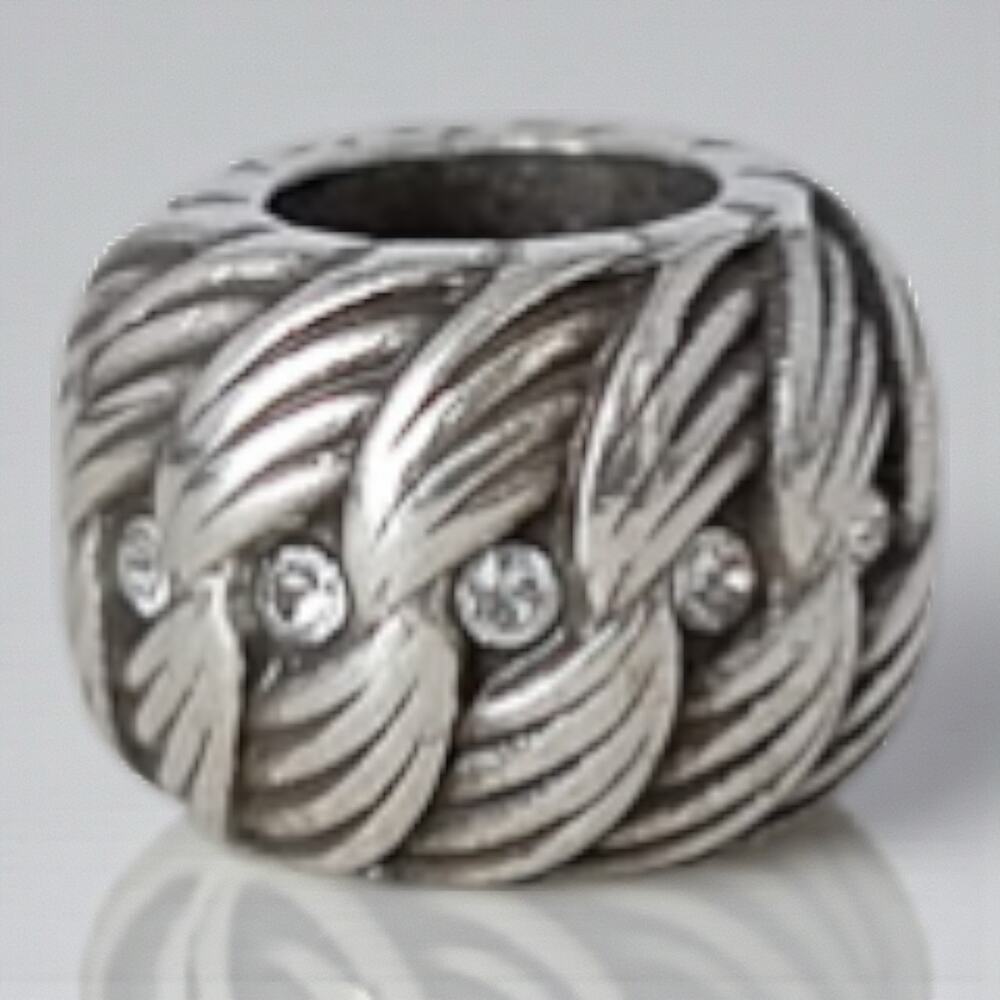 Brighton Razzle Dazzle Swarovski Crystal Charm Spacer Bead Silver Plated Retired